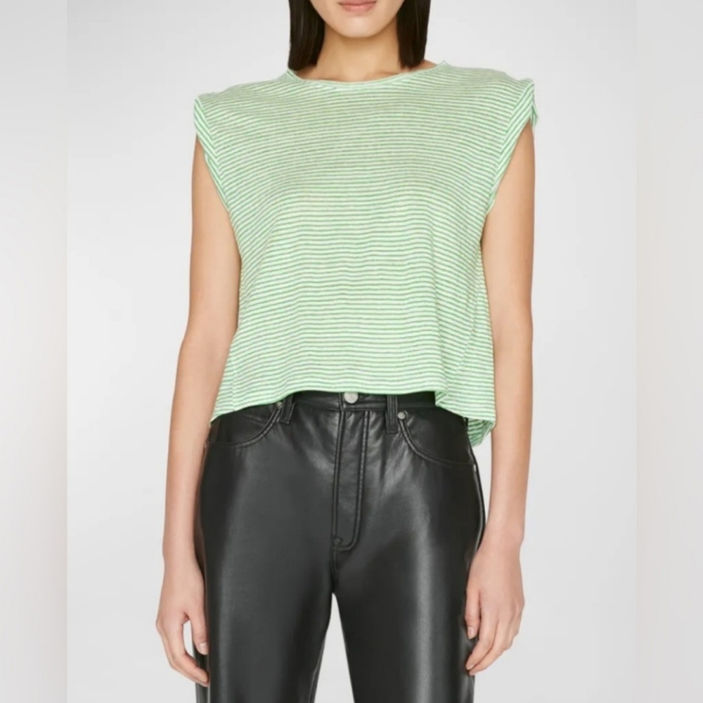 FRAME Women's Rolled Muscle Shirt Bright Peridot‎ NWOT Size X-Large
